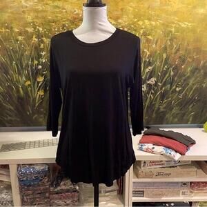 NWT Black 3/4 Sleeve Top-XL